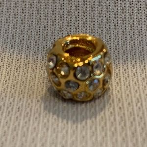 NWOT Gold Plated Bracelet Charm w Crystals